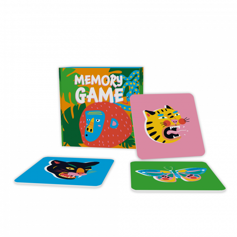 modello di memoria giungla gioco di menu per bambini