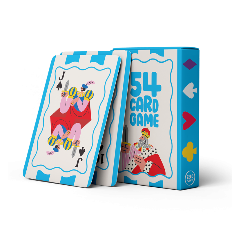 54 cartes jeu menu enfant modèle bleu