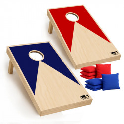 Cornhole aus Holz 2 stabile Platten - Geschicklichkeitsspiel Reduktion