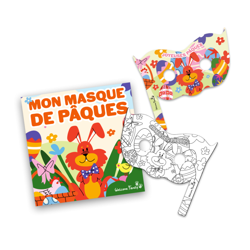 Maschera da colorare personalizzabile al 100% - Sorpresa del menu per bambini
