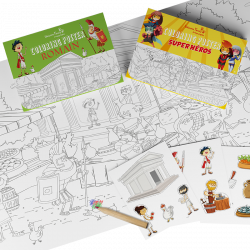 poster à colorier pour les enfants avec des stickers