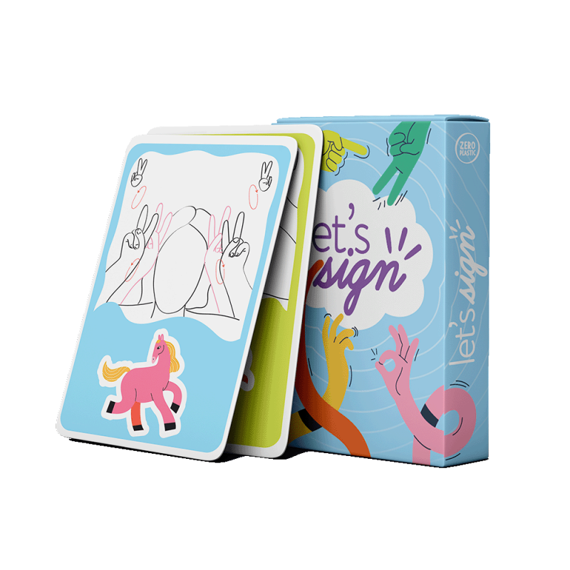 Gioco di carte del menu per bambini - Let's Sign Lingua dei segni - CHR Games