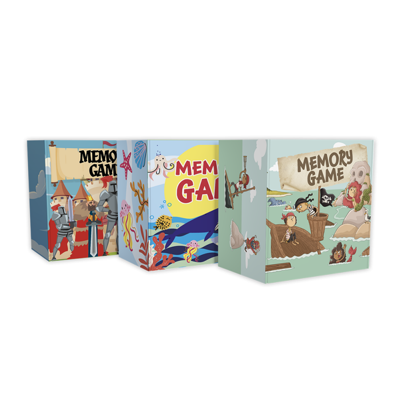 Mémo Morpion Cube - Jogo ecológico 2 em 1 para o menu e o kit das crianças