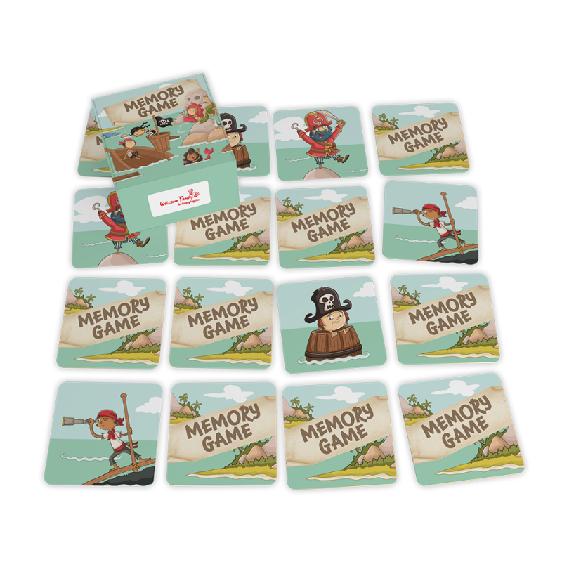 Mémo Morpion Cube - Eco-friendly 2-in-1 game for children's menu and Kit