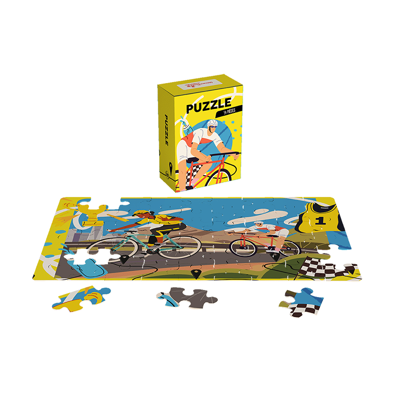 boite puzzle 54 pièces vélo jeu surprise