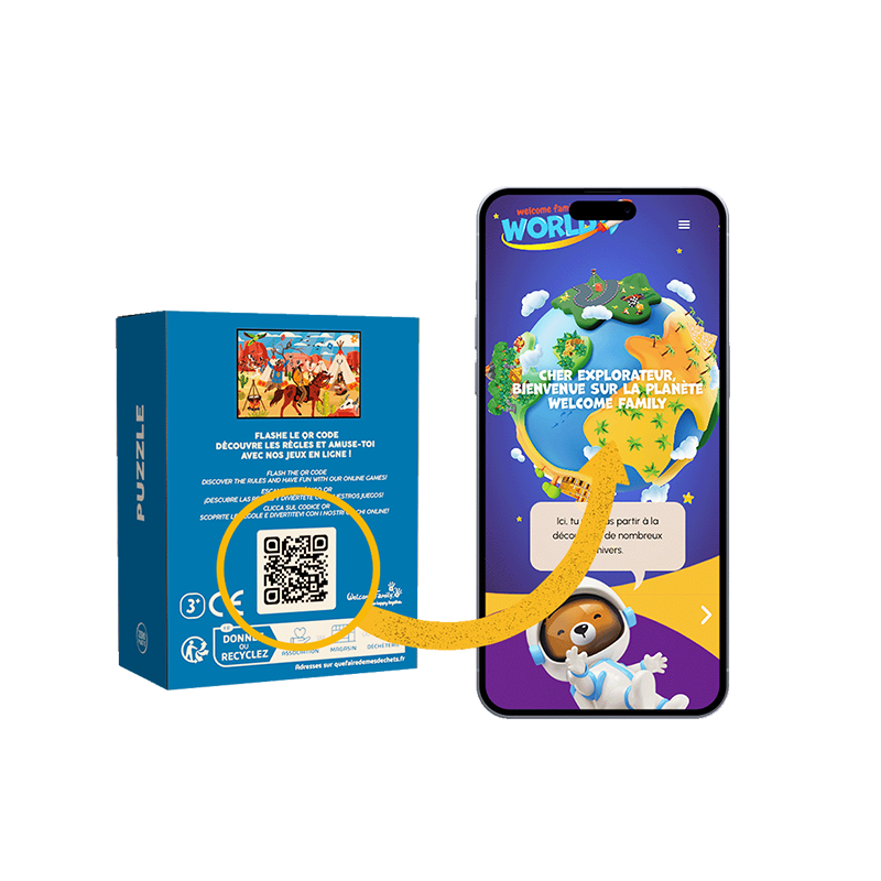 qrcode jeu surprise menu enfant puzzle 54 pièces