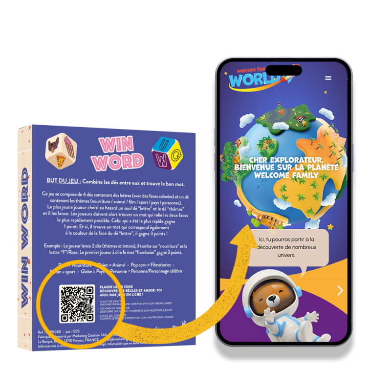 Win Word a surprise children's menu game - Restaurant and Hotel children's game