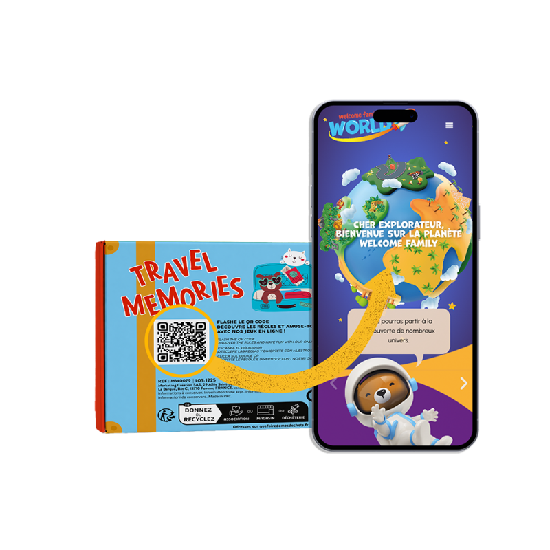 Gioco per bambini “ Travel Memories ” - Gioco senza plastica per il settore alberghiero e della ristorazione