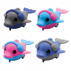 Retrofriction dolphin 7.5 cm - Children's menu toy - Welcome Family