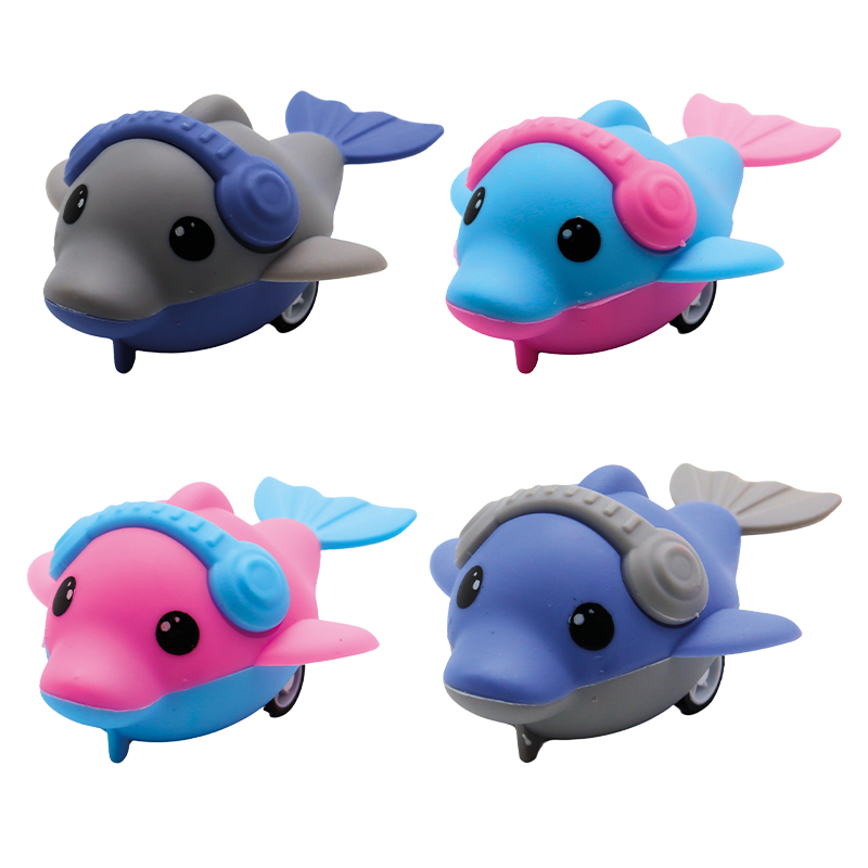 Golfinho com fricção traseira, 7,5 cm - Brinquedo pequeno para crianças - Welcome Family