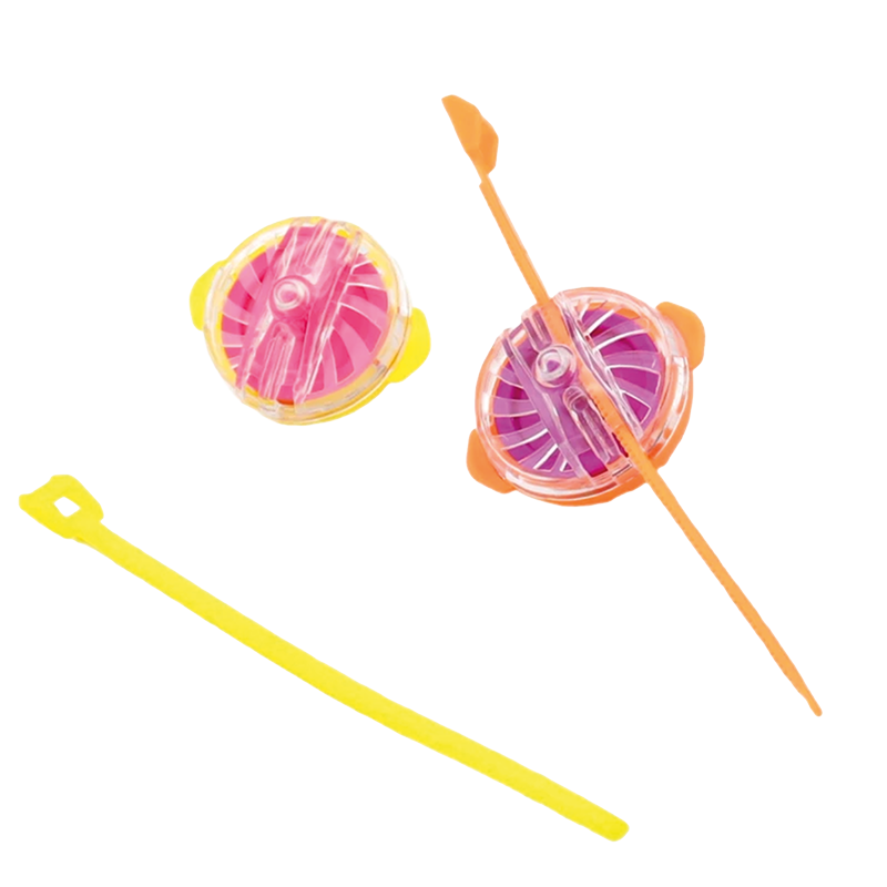 jouet surprise toupie rose et jaune enfant