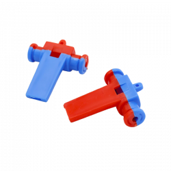 Zweifarbige Samba-Trillerpfeife, 5 cm – Geräuschspielzeug, 2 verschiedene Farben