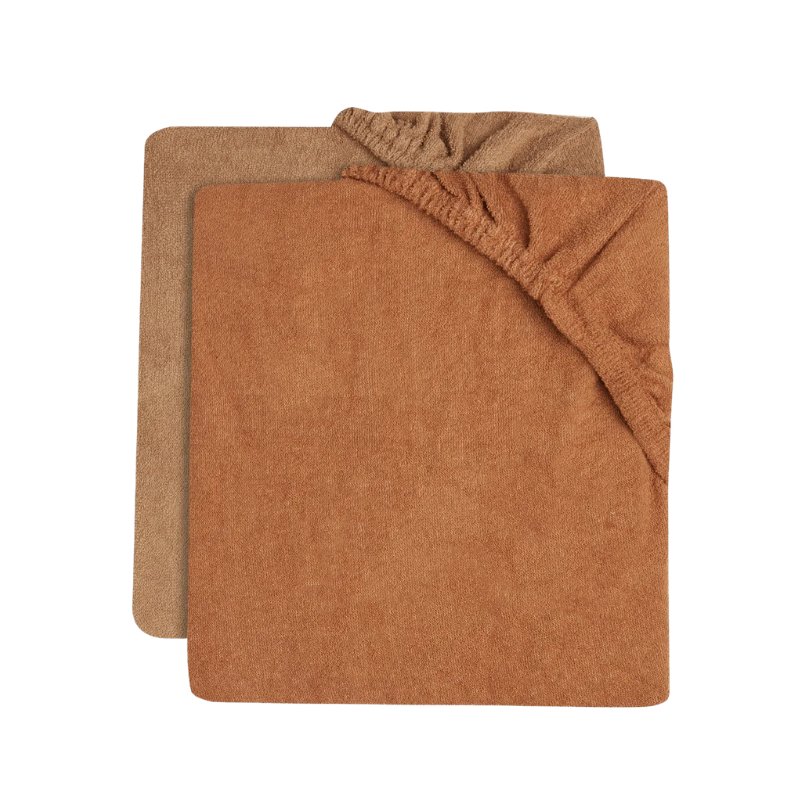 housses pour matelas à langer lot de 2 couleur caramel et couleur biscuit