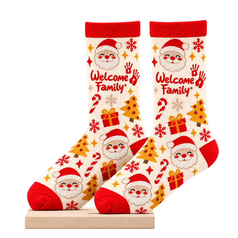 Meias personalizadas para adultos e crianças - Welcome Family