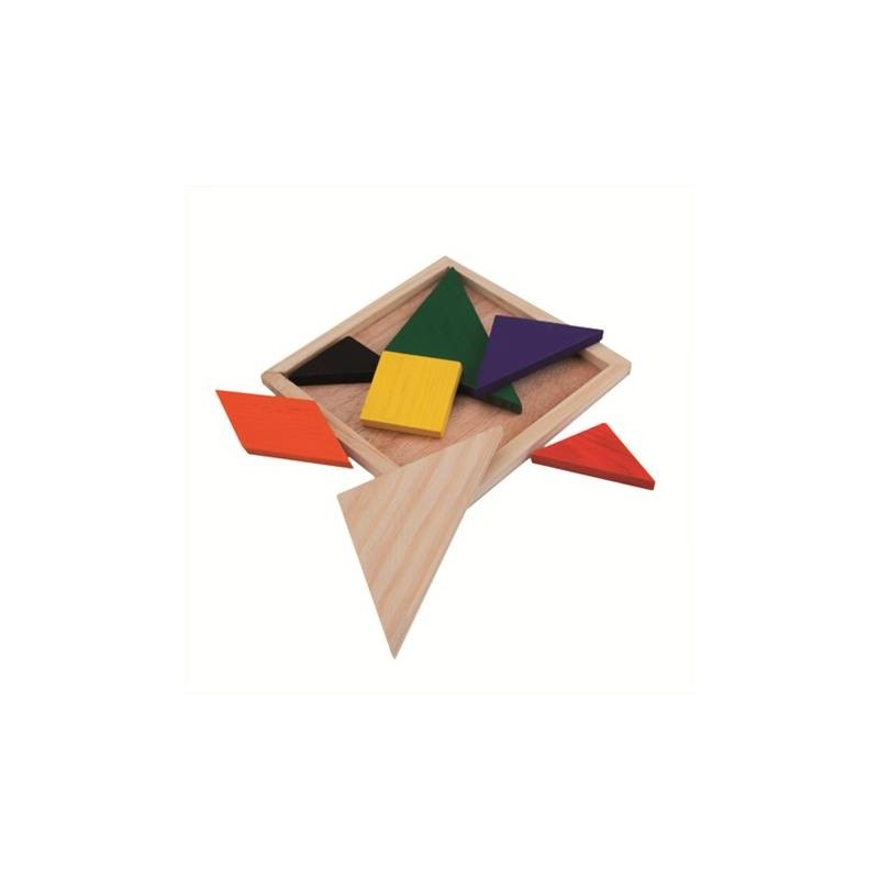 Quebra-cabeça de Tangram de Madeira