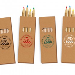 Caixa de 4 lápis, personalizável com logotipo