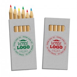 Caja personalizada de 6 lápices de colores, golosinas publicitarias para niños 
