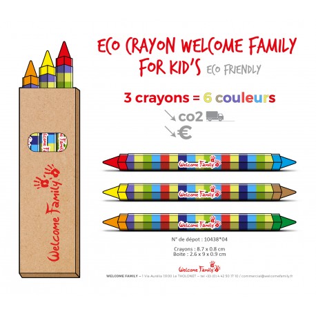 Caja de 3 lápices grasos 6 colores, lápices de cera para restaurantes, lápices de colores para menús infantiles, colorear menús 