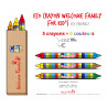 Boîte de 3 crayons gras 6 couleurs, crayons cire pour restaurant, crayons pour menu enfant, coloriage menu enfant
