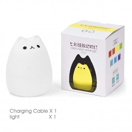 Veilleuse LED en forme de chat avec capteur tactile pour chambre d'enfant •  Moment Cocooning