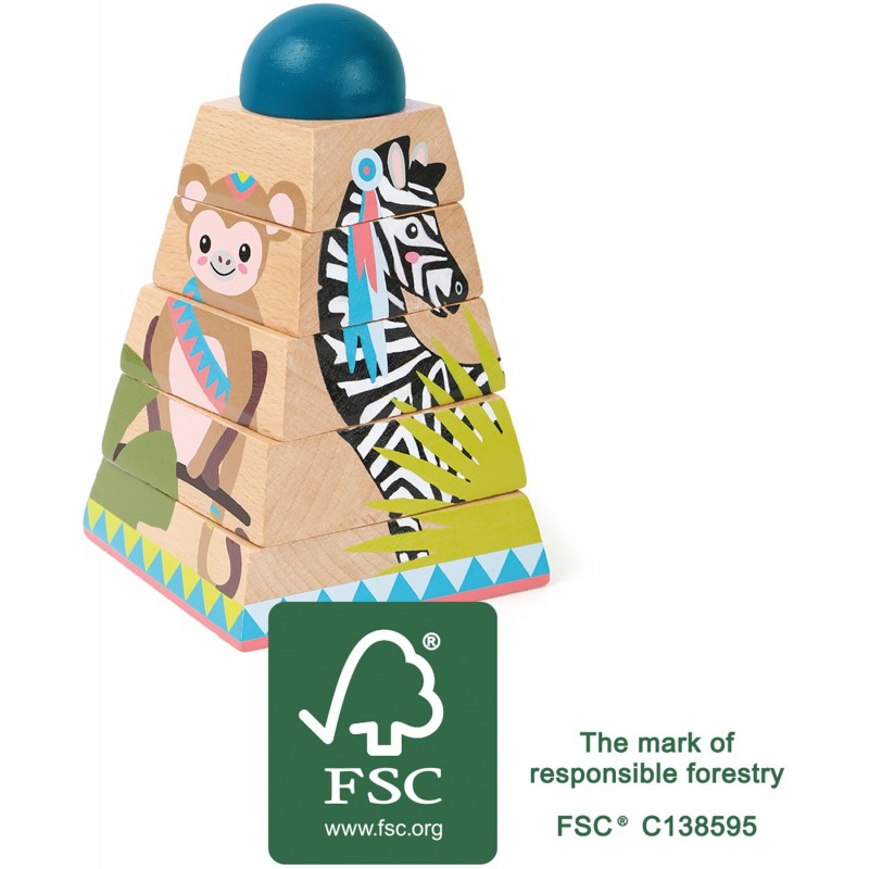 Stacking pyramid jungle, gioco per l'accoglienza dei bambini da parte dei professionisti CHR