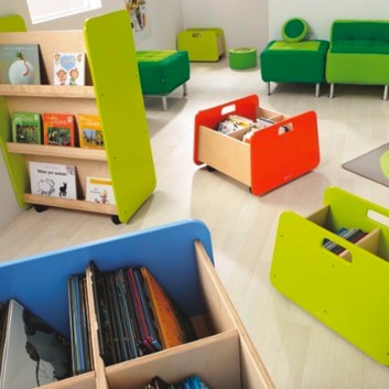 Double storage unit, children's furniture for hotels, restaurants, schools