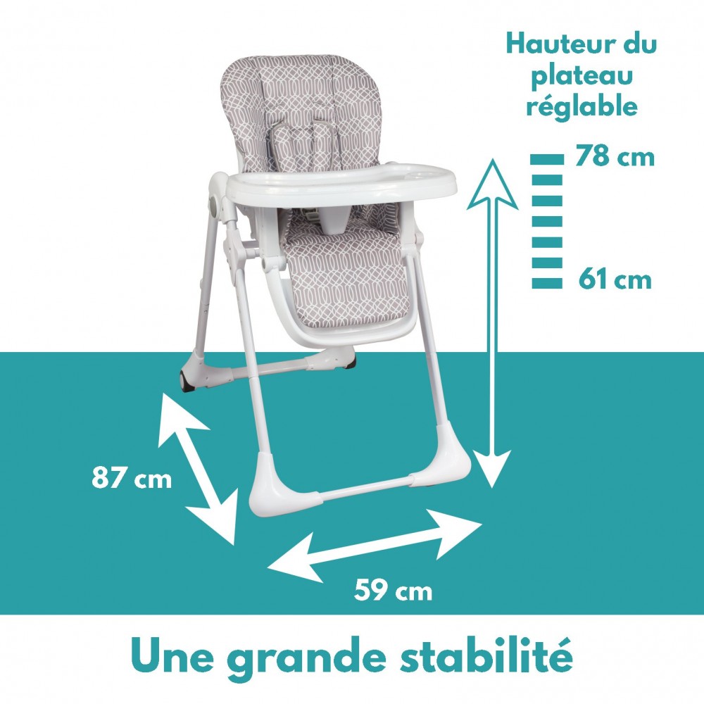 Trona plegable, trona plegable para ahorrar espacio, trona para bebés y  niños madera natural / blanco