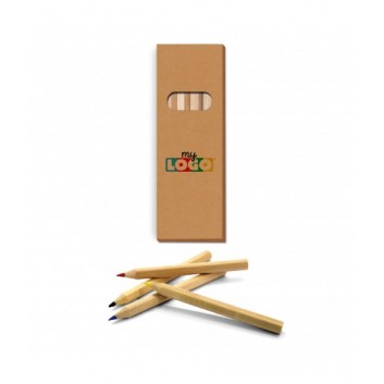 Caixa com 4 lápis para personalizar - Presente de boas-vindas para crianças