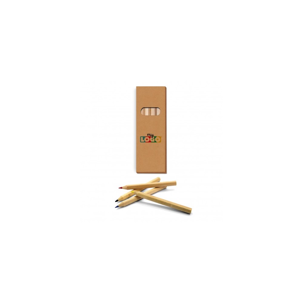 Boîte de 4 crayons à personnaliser - Cadeau d'accueil enfant