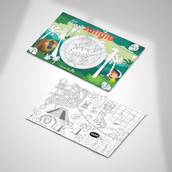 Mantel individual Jungle para colorear - Juguete menú infantil