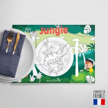 Tapete para colorir da selva - Brinquedo de menu para crianças