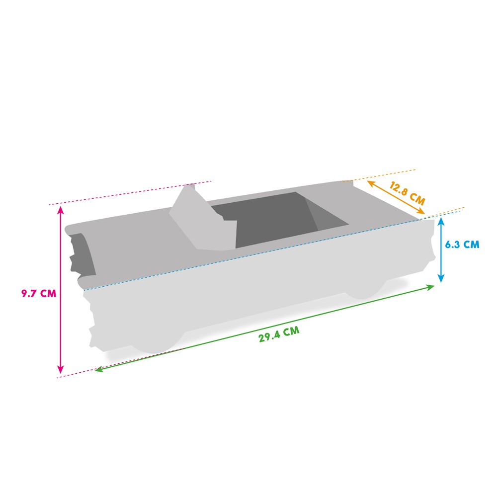 caja de menú para niños tamaño cadillac amarillo