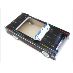 cadillac-shaped cardboard lunchbox