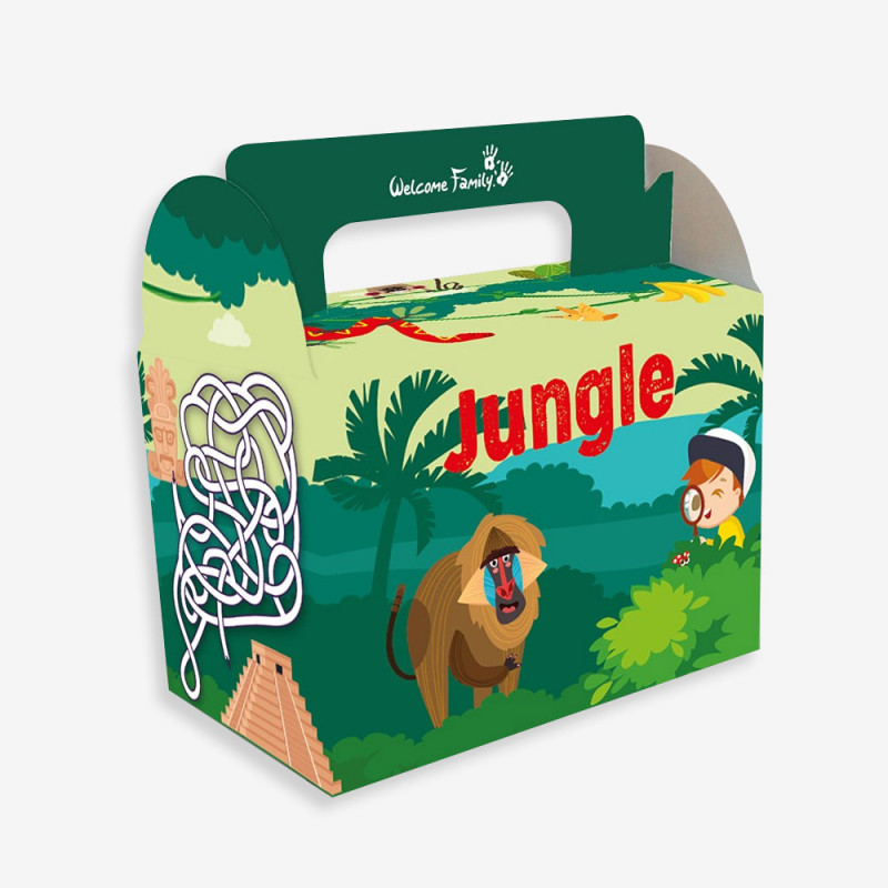 50 Jungle Animal Colouring In Boxes ~ Childrens Fun Party Food Snack Meal Box 