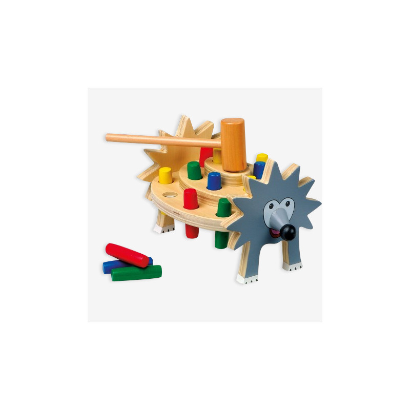 Hammering bench Hedgehog, toy for the reception of the children in the hotels, restaurants