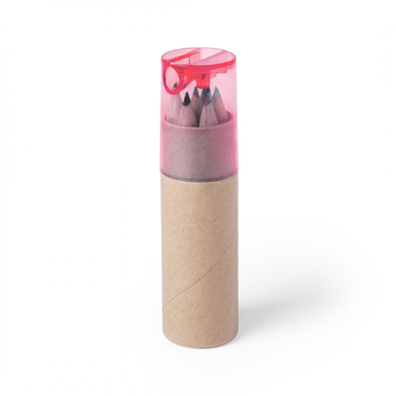 Tubo di matite con temperino rosso, regalo per bambini accoglienti