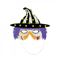 halloween-Hexenmaske zum Ausmalen