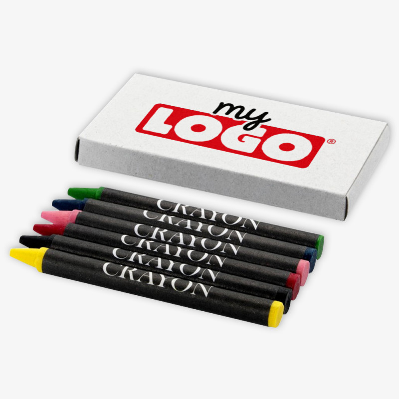 Boîte de 6 crayons cire à personnaliser