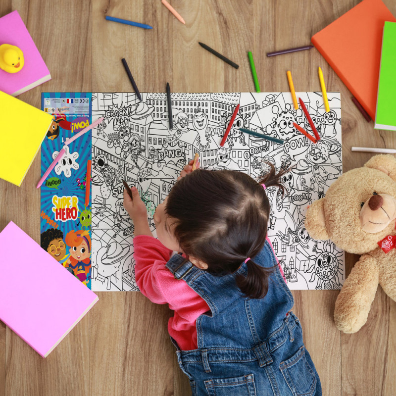 Póster para colorear de Superhéroe - Poster enfant