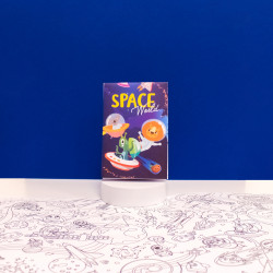 Poster Mondo Spaziale, pagine da colorare per il menu dei bambini