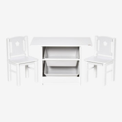 Wooden desk + chairs set for children