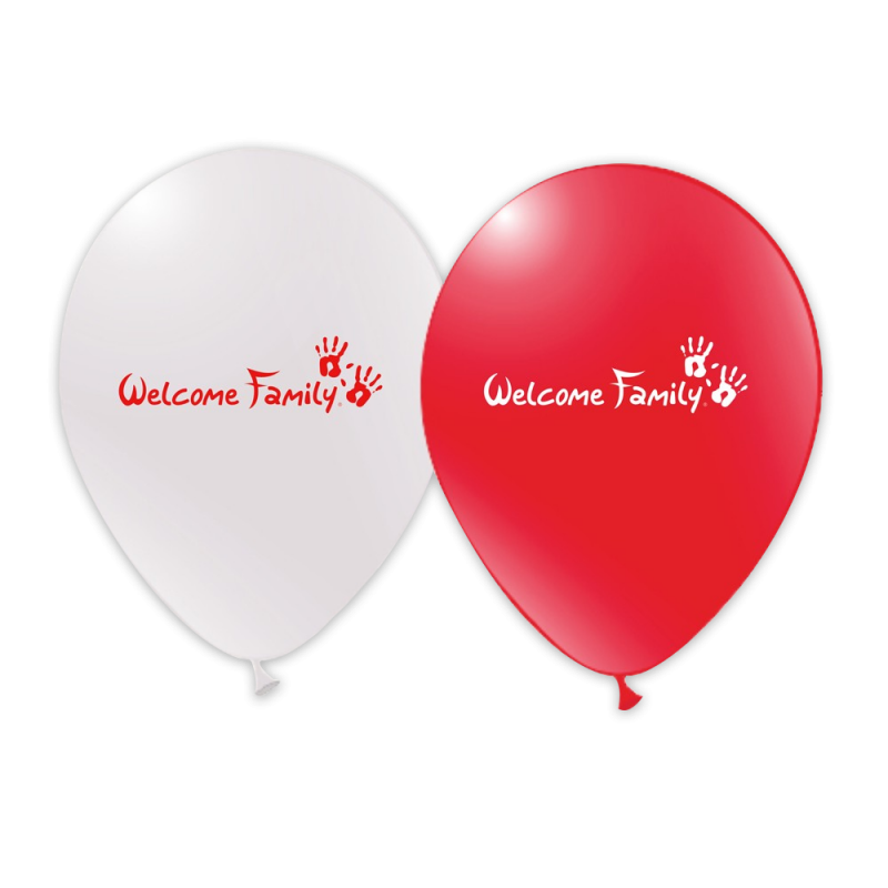 balões familiares de boas-vindas, personalizáveis