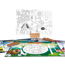 Set of coloring placemats and pencils