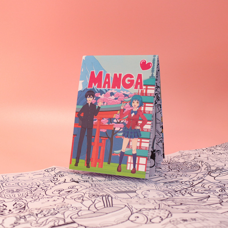 Poster da colorare Manga, regalo di benvenuto per i bambini