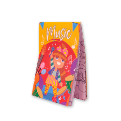 Cartaz para colorir Música, brinquedo de menu para crianças