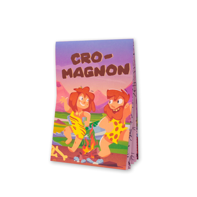 Cro Magnon poster para colorear, menú infantil sorpresa