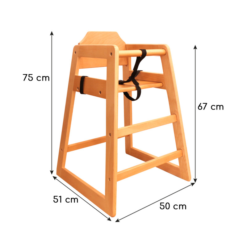 Chaise haute enfant pour restaurant, hôtels, campings, collectivités, cafétéria