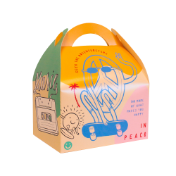 scatola del menu per bambini colorata dai pattinatori