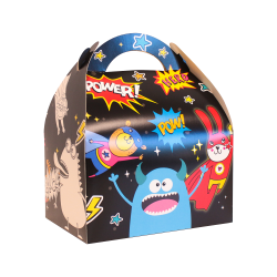 scatola XL per menu per bambini in cartone, modello Super Hero