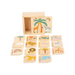Jogo de memória safari em madeira